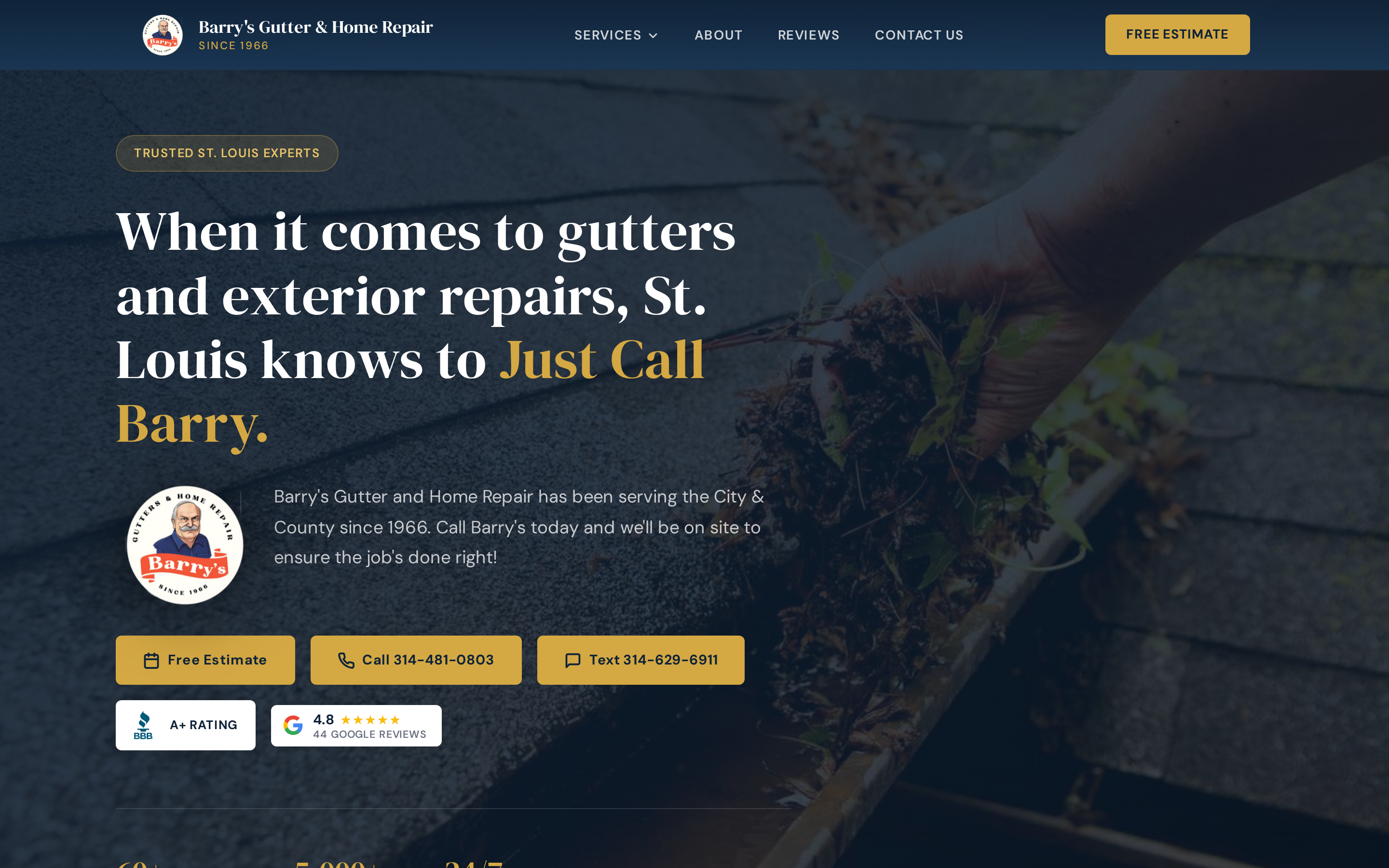 Barry's Gutters website