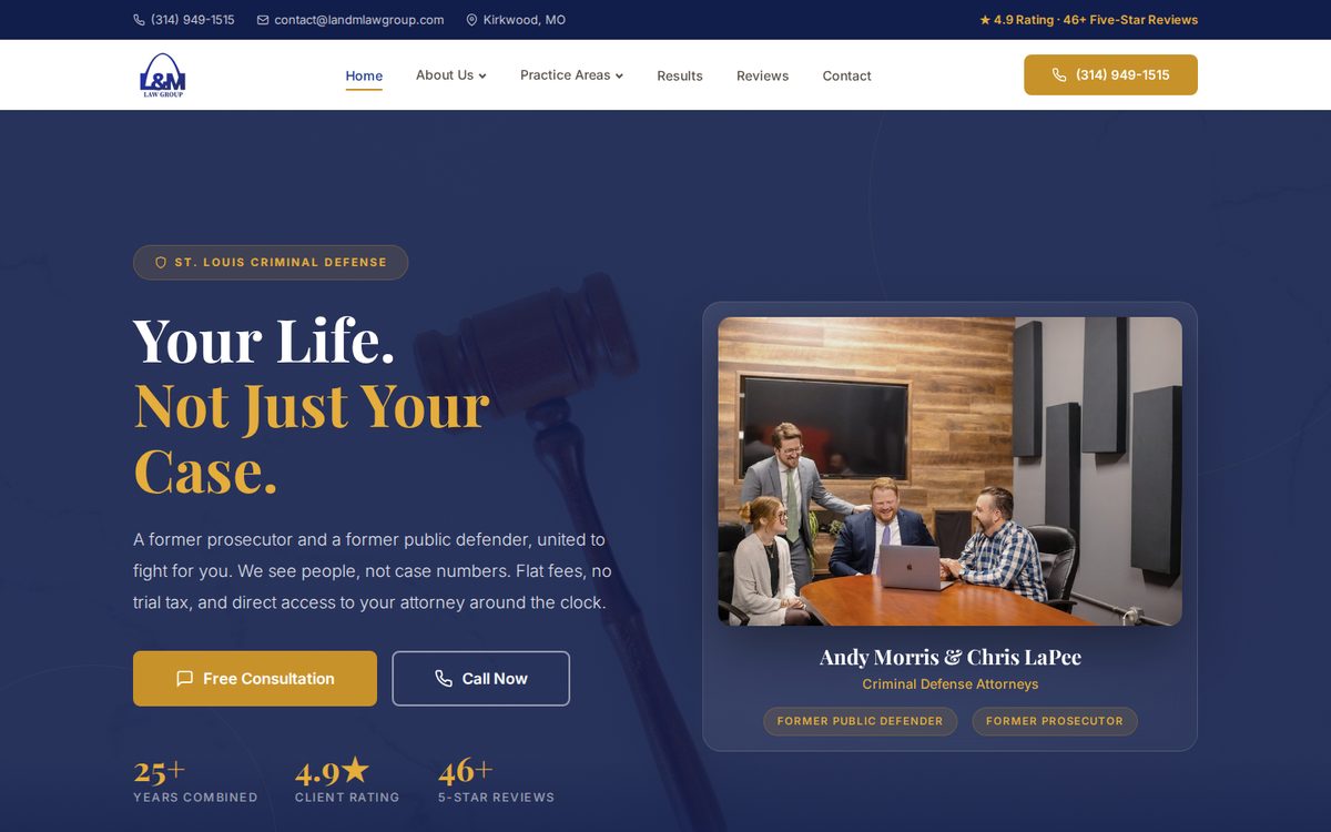 L&M Law Group website homepage